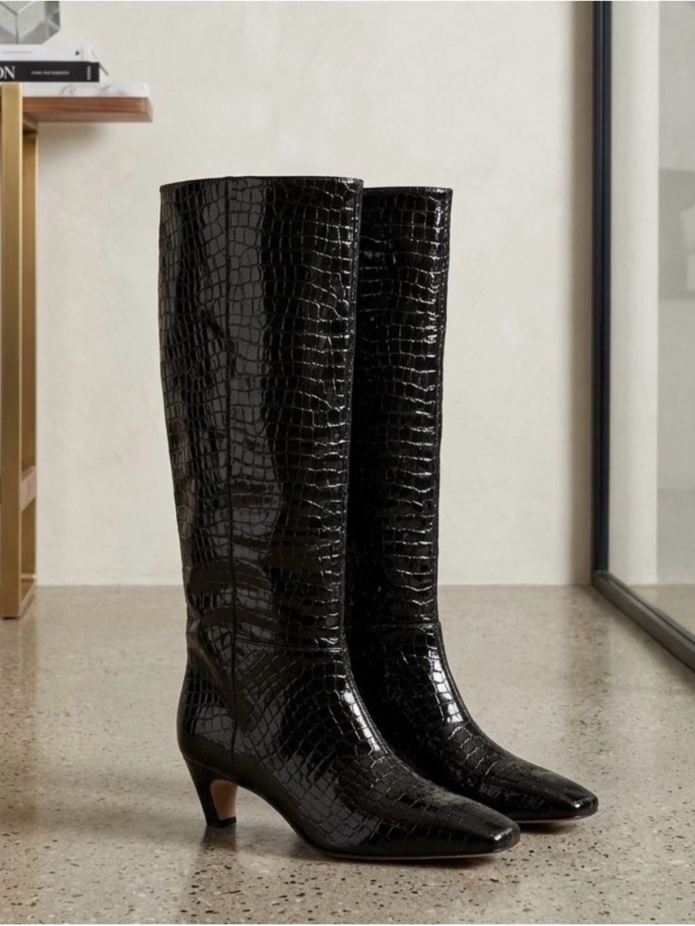 ANTONIO MELANI Black Croc-Embossed